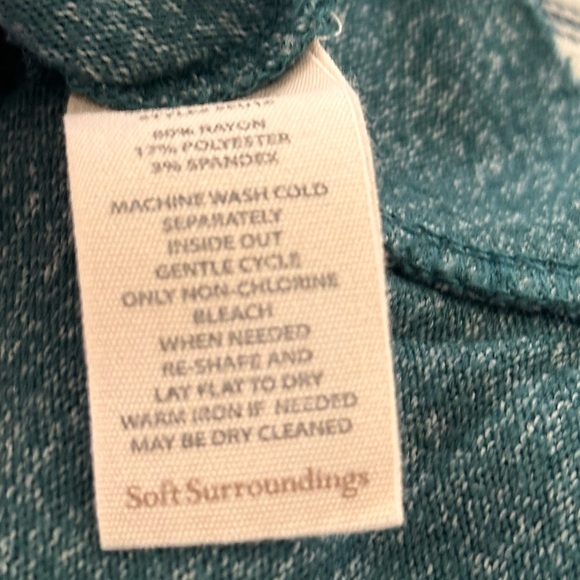 Soft Surroundings Ava Teal Shawl Collar Tunic - 1X - Picture 4 of 4